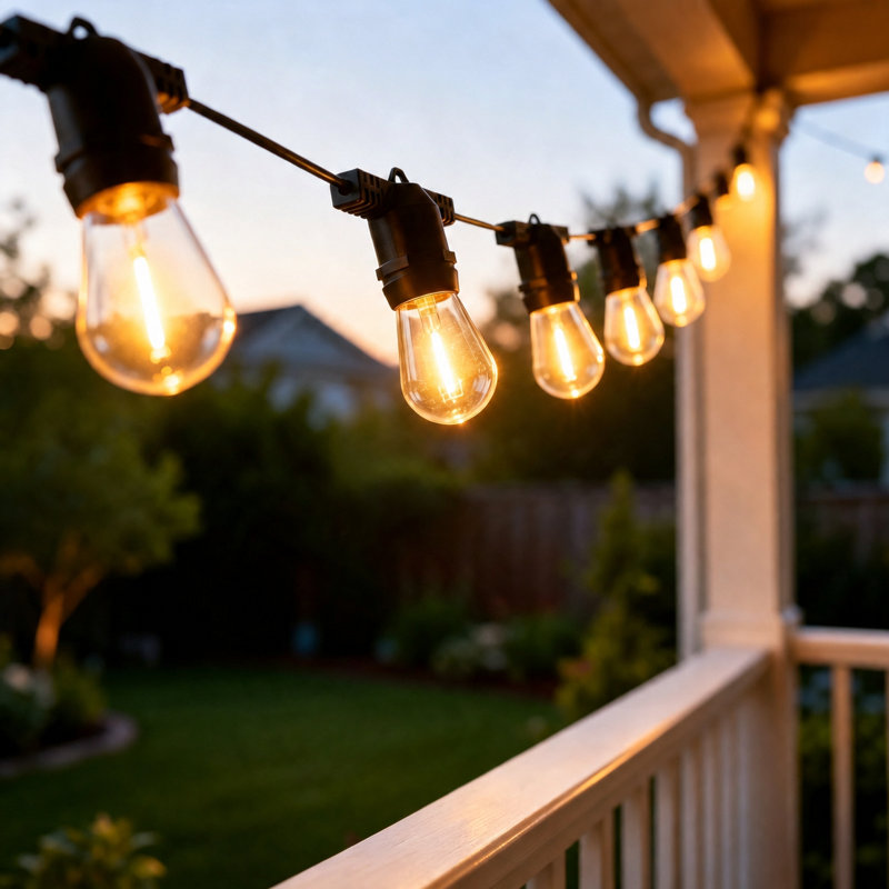 49 Ft 16 Bulb Solar & USB Charging String Lights IP65 Waterproof Decoration Patio Light with Remote Control for Christmas Decor