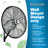 Hurricane Pro Commercial Grade Classic Oscillating Wall Mount Fan-103819947