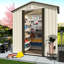 5X3, Outdoor Garden Tool Shed, Aluminum Alloy Frame, Long - Lasting Performance, Cream White, New Design, Modern Look, Spacious Interior, Tools, Ventilated, Waterproof Installation Manual Storage