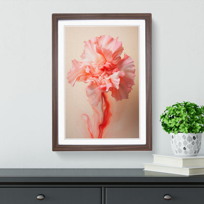 Carnation Flower Expressionism No.2 - Single Picture Frame Print on Wood