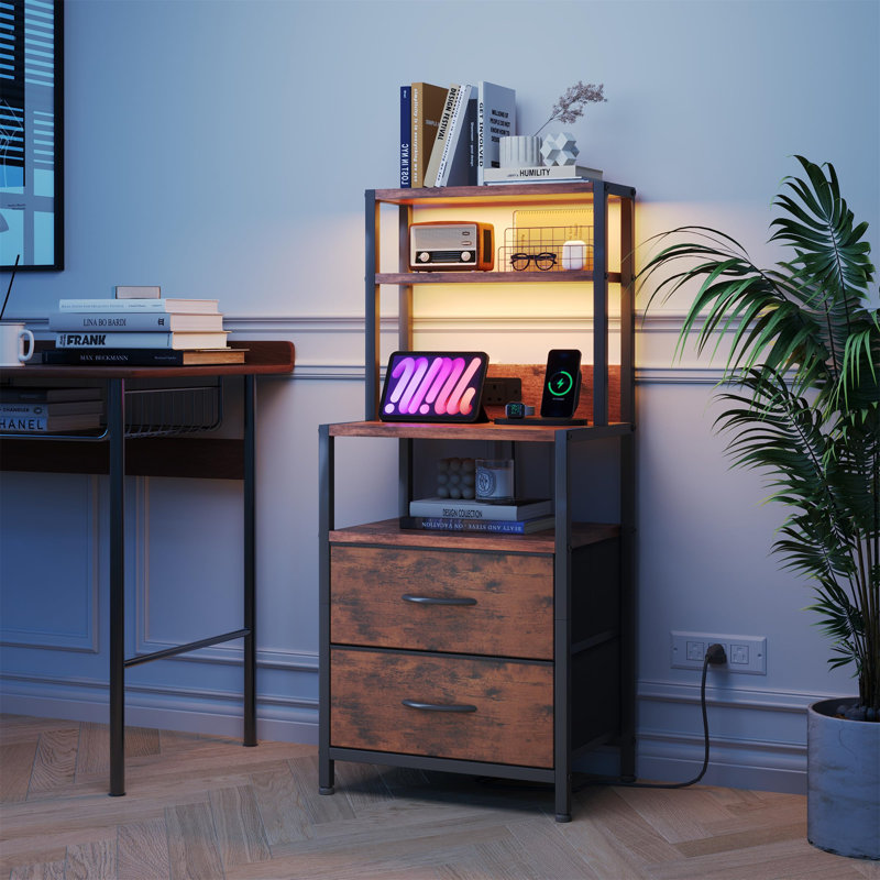 41cm W Metal Bedside Table