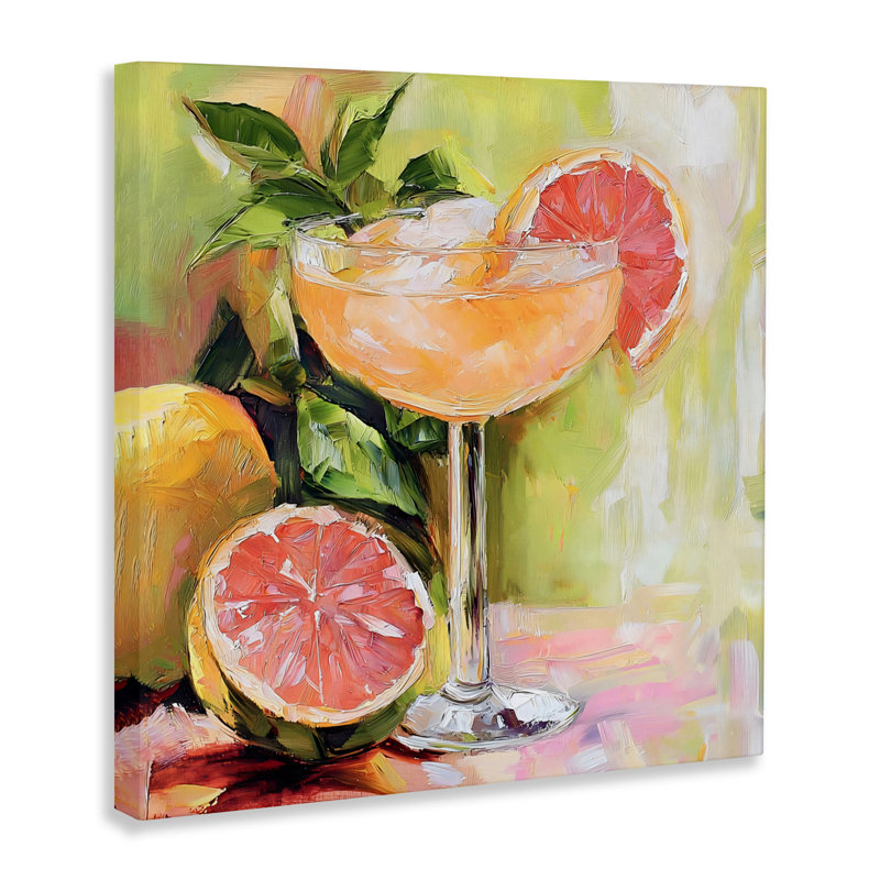 Toile cocktail Grapefruit Summer, design par Riley B, 24 x 24