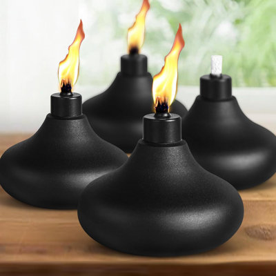 4 Pack Metal Table Top Torches, 24.5oz Citronella Torches for Outside