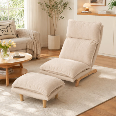 Convertible Folding Sofa Bed with Adjustable Backrest, Upholstered Floor Chair Recliner with High Density Foam for Living Room, Bedroom, and Apartment