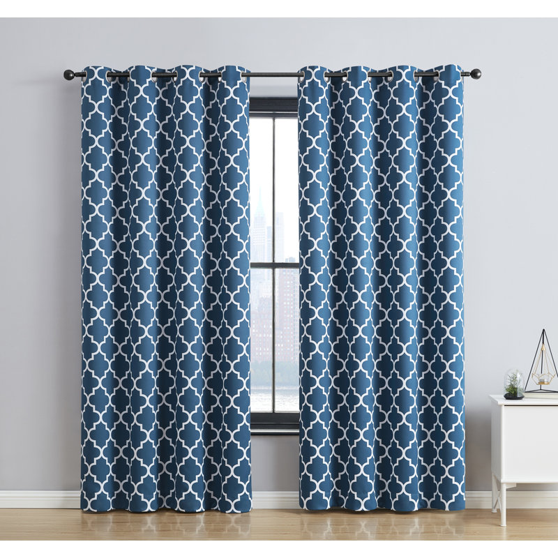 Alexuis Blackout Curtain Pair, Dark Teal, 52" W x 54" L
