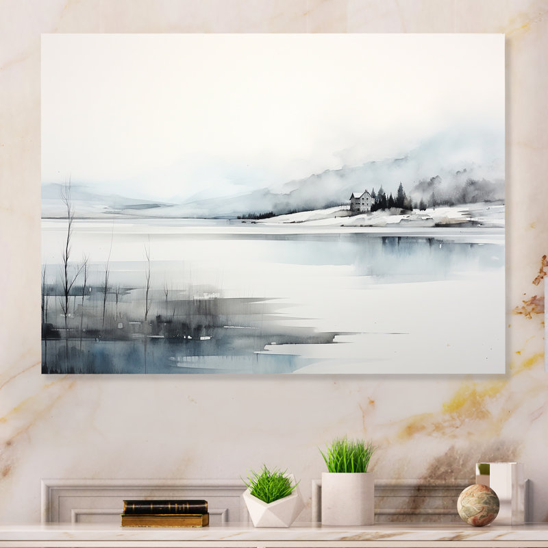 "Silence moderne scandinave blanc et noir" sur métal, H 16 po x l 32 po