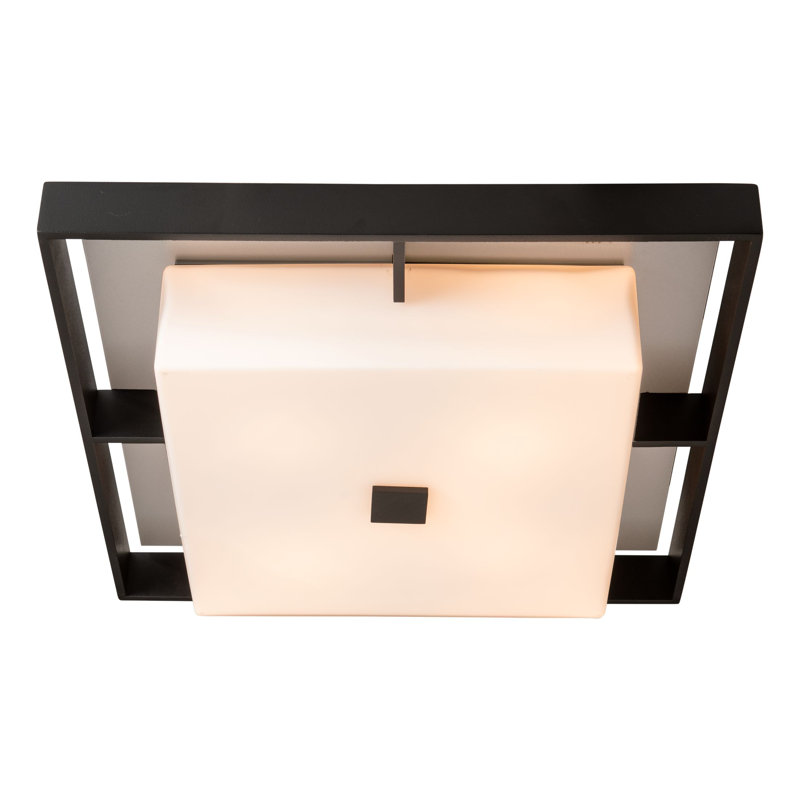 Shadow Box Outdoor Flush Mount, 4.6" H x 16.1" W x 16.1" D, Coastal Burnished Steel, Coastal Natural Iron