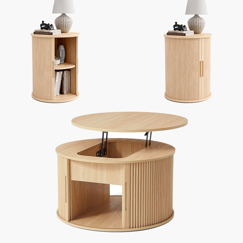 Ensemble de salon 3 pièces Mosser, Oak