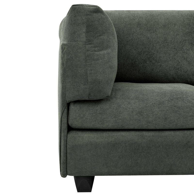 Upholstered Sectional Reversible, Green Polyester