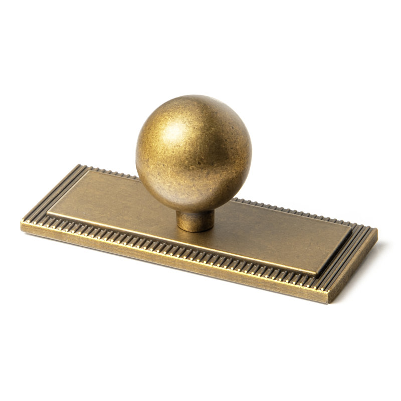 Bouton rond de 1 po avec contre-plaque, Laiton antique