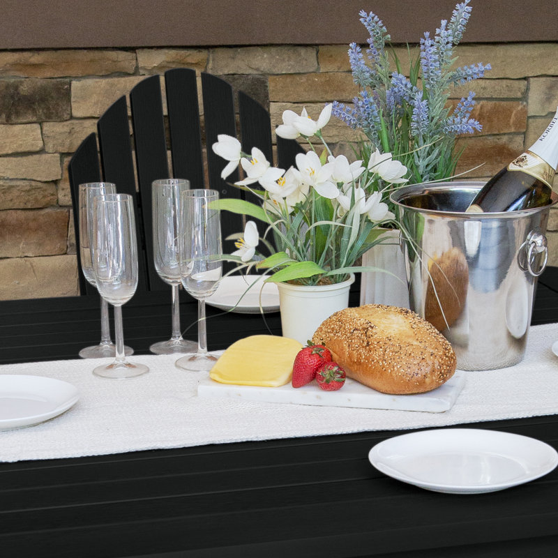 Anette 4-Person 42" Square, Counter-Height Dining Set, Black