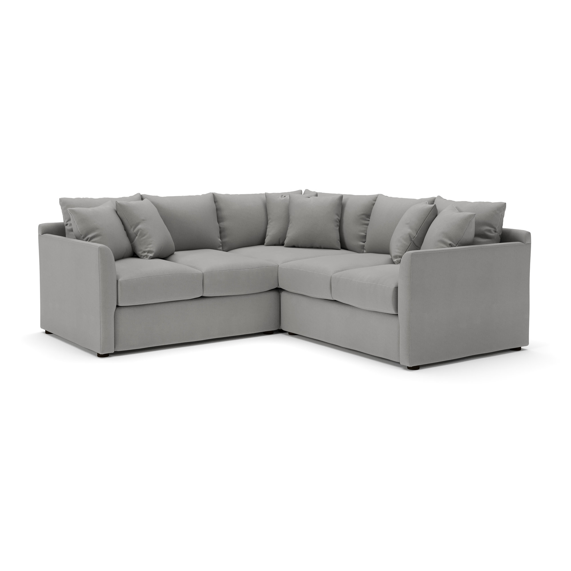Cecelia Upholstered L-Sectional, Right Hand Facing, Bayou Light Gray Canvas