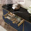 Buffet 54 po avec rangement cannelé, buffet moderne avec tiroir et tablettes réglables, table basse Mid-Century pour le salon, la salle à manger-8727000