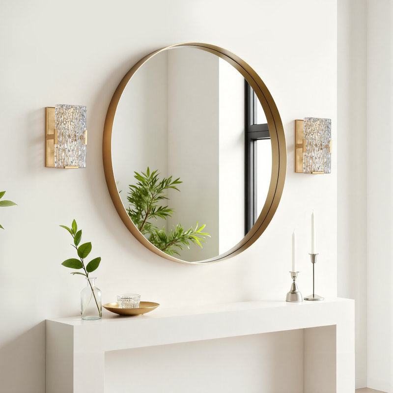 1-light Gold Metal Textured Glass Wall Sconce Set