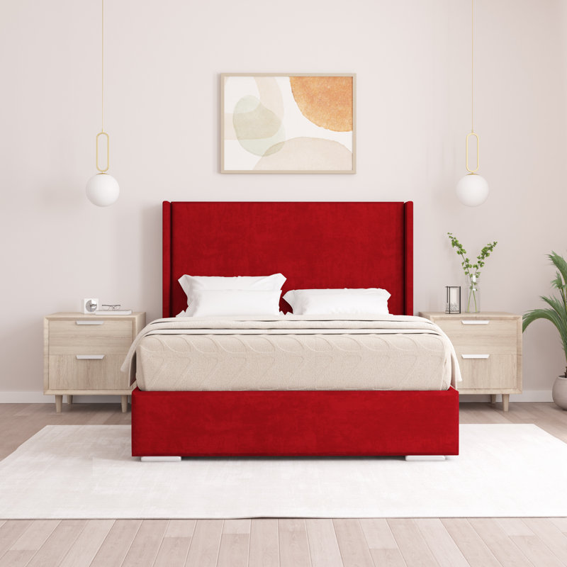 Chelby Upholstered Bed, Kingsize (5'), Red