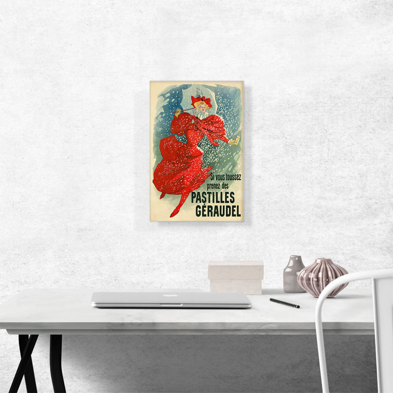 " Pastilles Geraudel " by Jules Cheret, 18" H x 12" W x 0.75" D