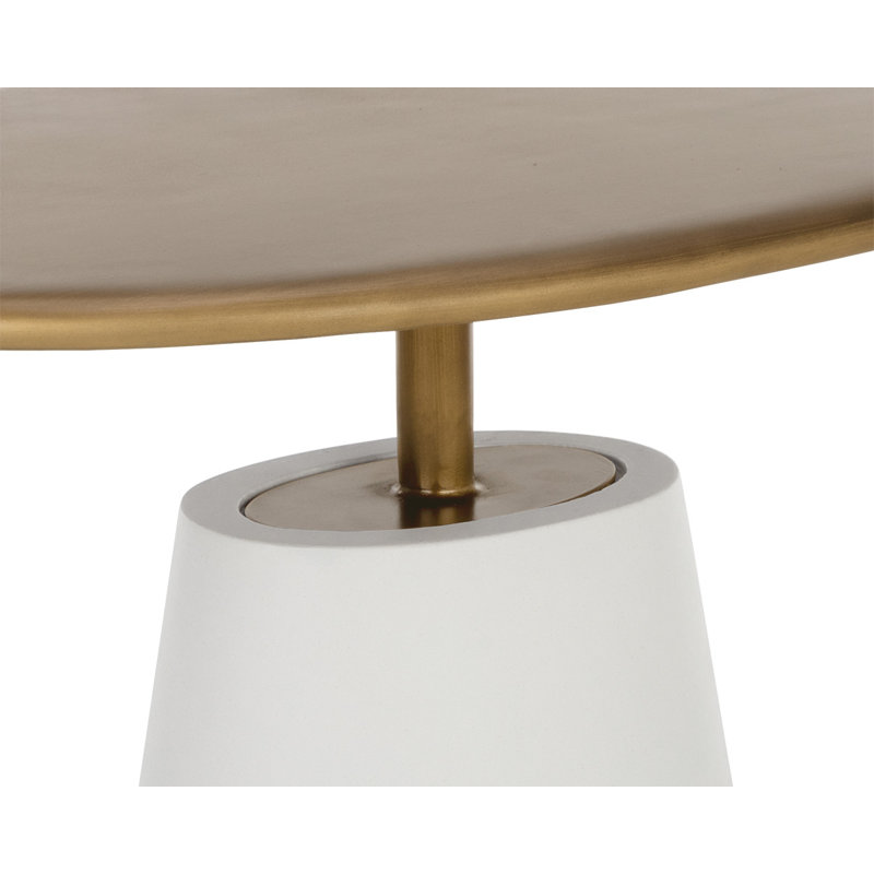 Kadin End Table, Antique Brass