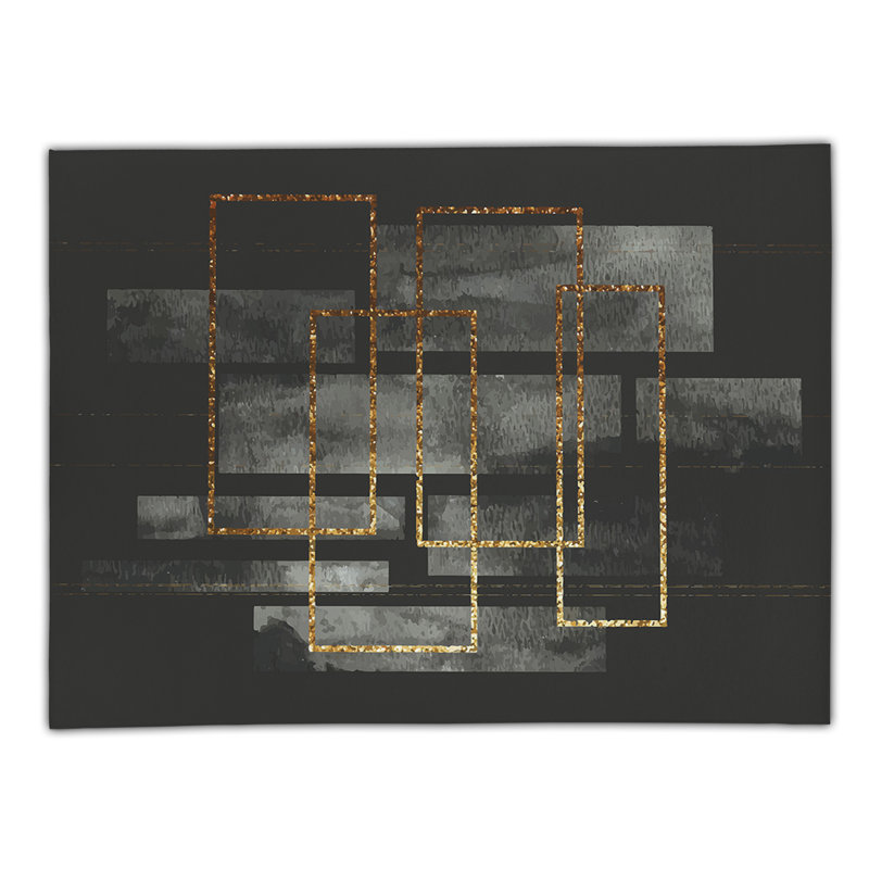 Abstract Indoor / Outdoor Rug, Rectangle 2' x 3'