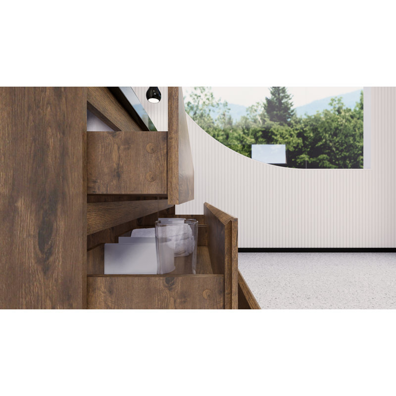 Ensemble de meuble-lavabo simple 60 po Santrice Royal, Bois de rose