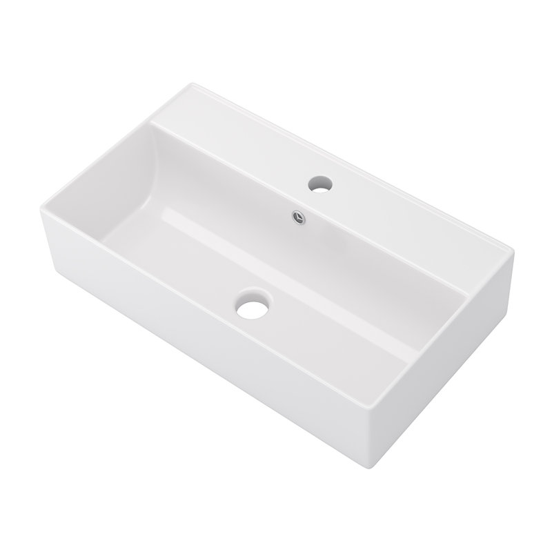 Lavabo de salle de bain mural rectangulaire en céramique blanche avec trop-plein 21 "L x 12" l 21 "