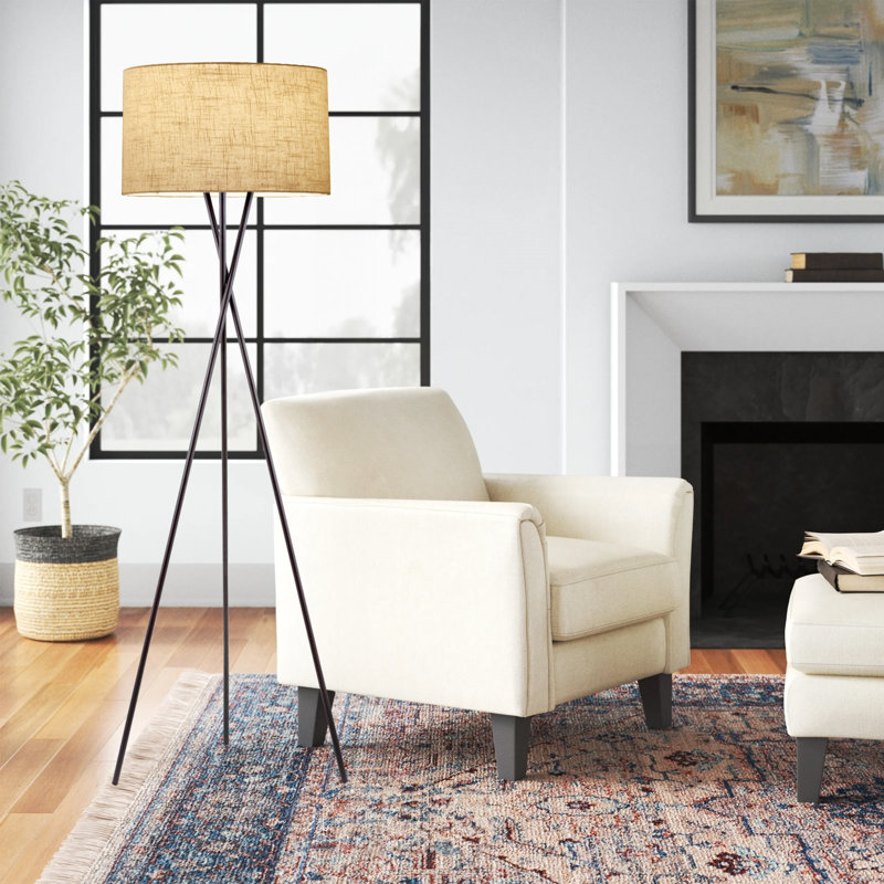 Maelah 60'' Tripod Floor Lamp, Oil Rubbed Bronze, Honey Beige