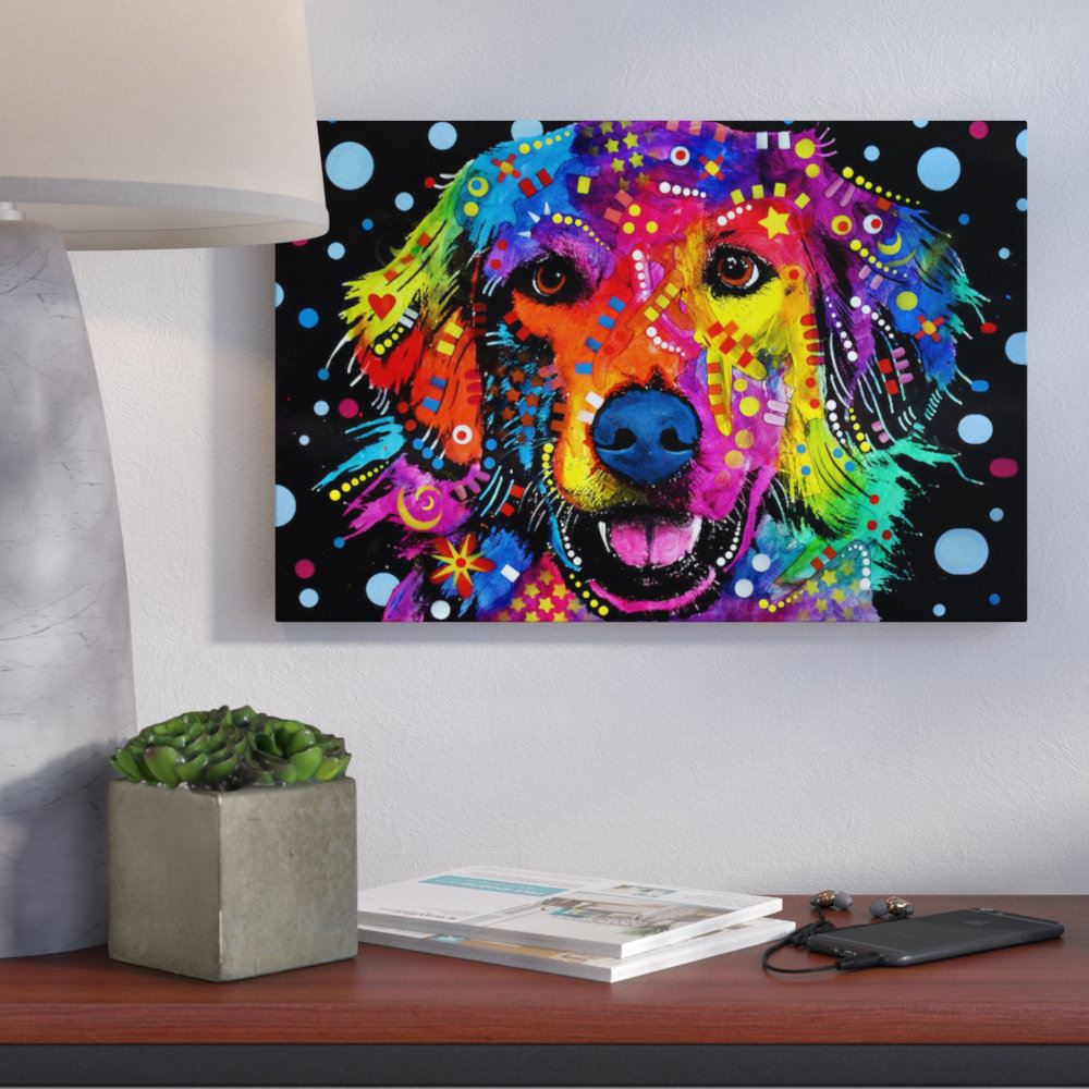Golden Retriever by Dean Russo - Wrapped Canvas Print on Canvas Wrought Studio™ 