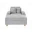 Canapé simple en velours côtelé avec un coussin, deux coussins décoratifs, un repose-pieds et deux espaces de rangement-117842003