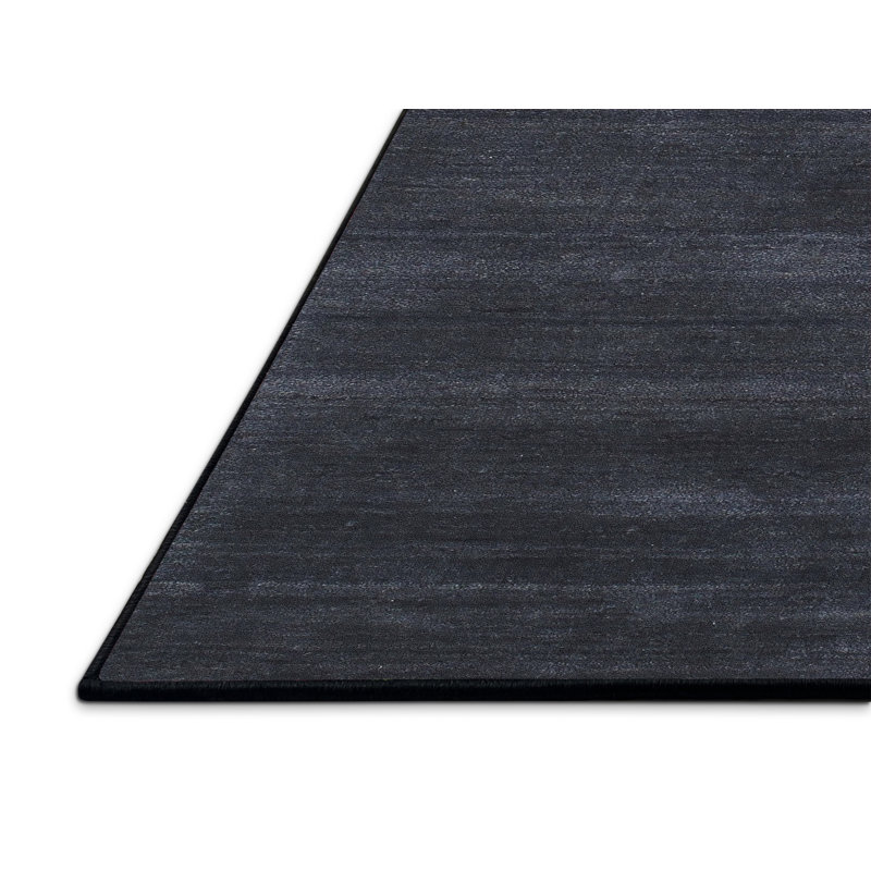 Tapis de zone noire contemporaine, Rectangle 5 pi x 7 pi