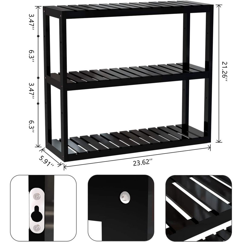 Étagère de salle de bain Brunetto, Noir
