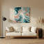 Nautique, motifs coraux gris, art mural en métal-1017782117