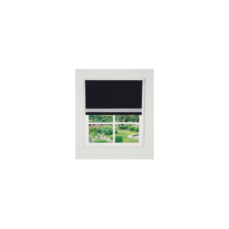 Semi Sheer Roller Blind, 100cm W x 165cm L, Black