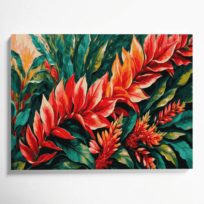 «Hawaiian Heliconia Green», art mural sur toile, H 20 po x l 30 po