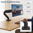 Single Monitor Arm for Desk - Gas Spring VESA Mount, No USB Ports 