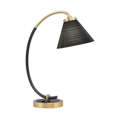 Lampe de bureau Bastarache montrée avec verre matriciel noir de 7 po