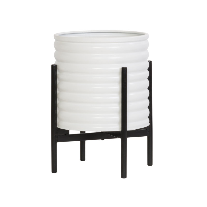Pot à fleur d'intérieur en métal Fatima, H 14,75 po x l 11,75 po x P 11,75 po