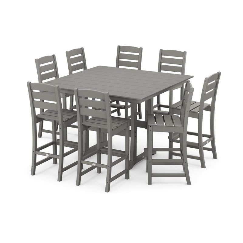 Lakeside 9-Piece Bar Side Chair Set, Slate Gray