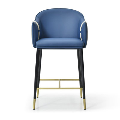 Karmann Upholstered Counter Stool with Metal Frame