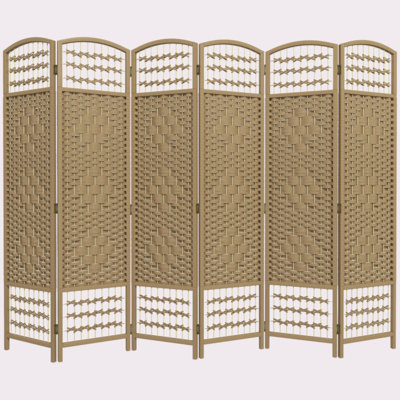 HOMCOM 6 Panel Room Divider, Folding Privacy Screen, 5.6