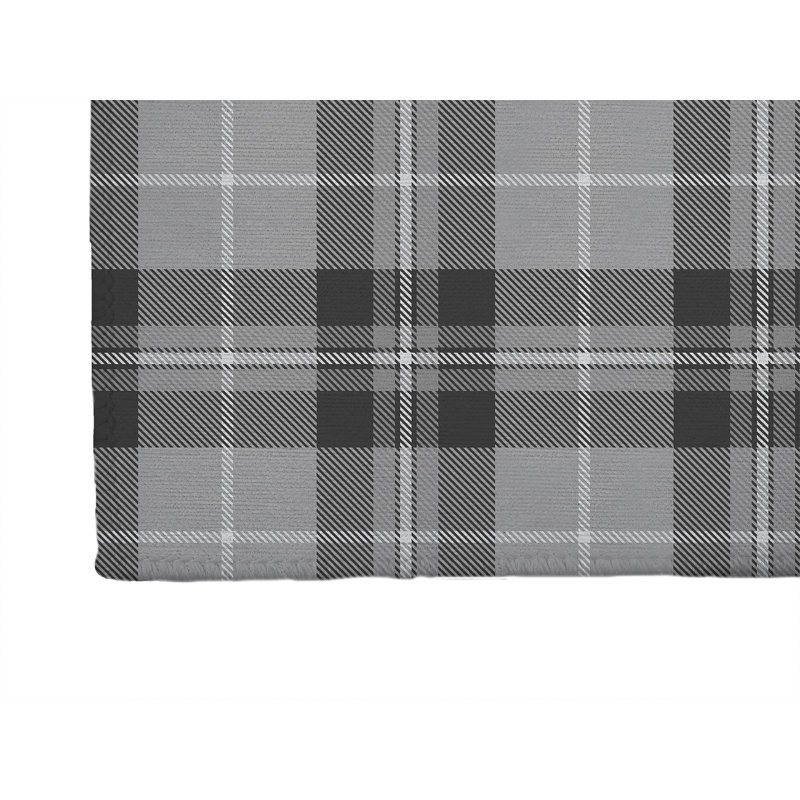 Tartan Block Kids Play Mat, Pink, Rectangle 2' x 3'