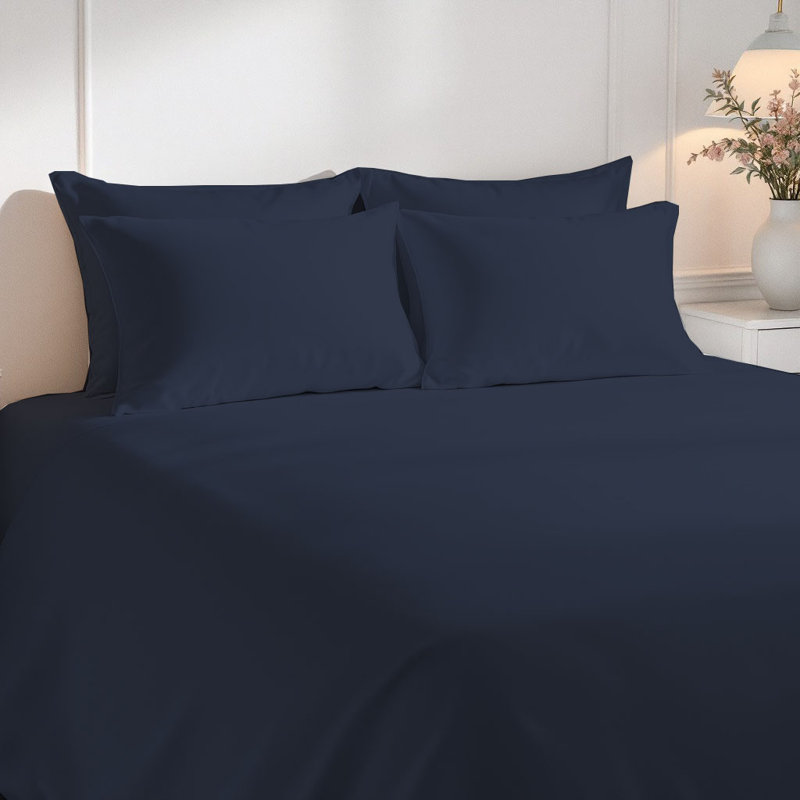 Ensemble de draps luxueux en microfibre de qualité supérieure, Bleu marine