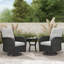 Ensemble de 3 chaises pivotantes en osier avec coussins et table d'appoint-1262159715