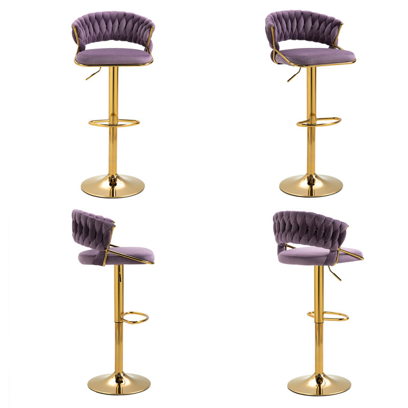 Tabouret de bar Christal, Mauve, Doré