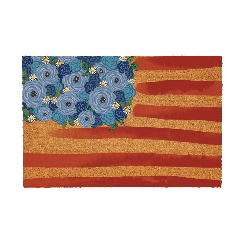 Drapeau américain classique, tapis en fibre de coco 36 po x 24 po