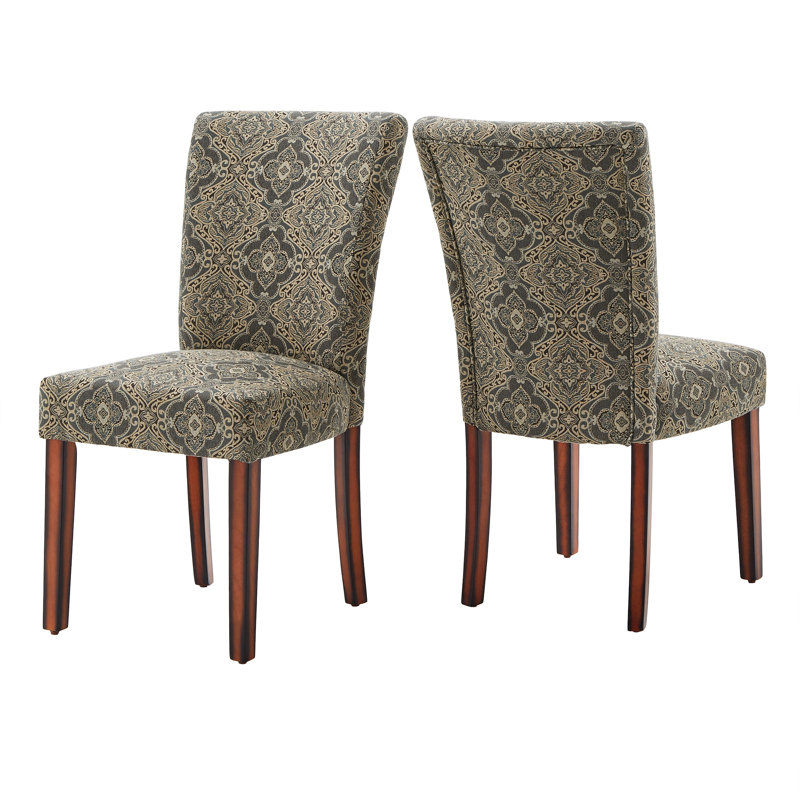 Chaise de salle à manger en tissu bleu foncé uni Lancaster