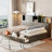 Wooden Daybed With 3 Storage Drawers, Upper Soft Board, Shelf, And A Set Of Sockets And USB Ports-1588521192-1588521196