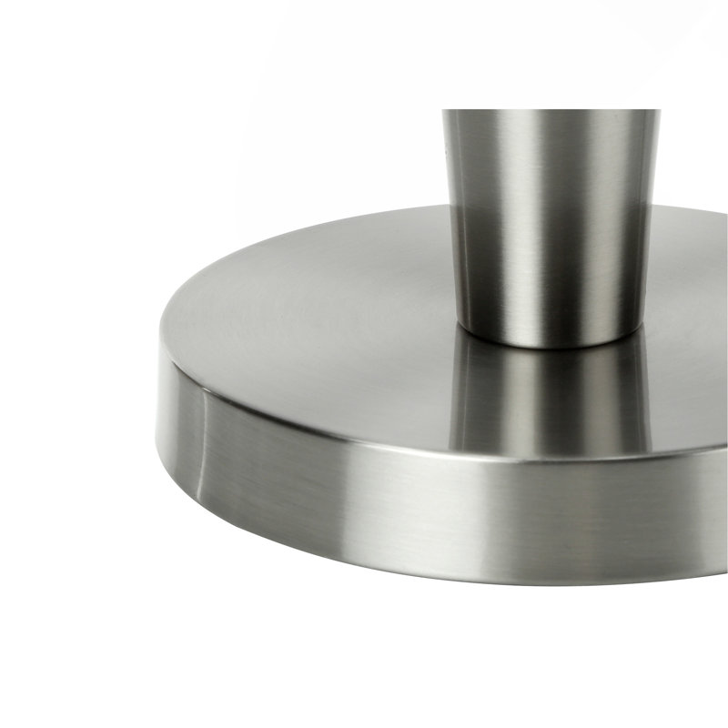 Éclairage, ensemble de 2, H 24 po, lampe de table, port USB inclus, nickel métallique, abat-jour gris, contemporain, Gris, 60