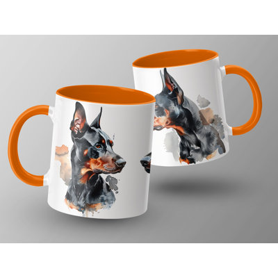 11oz Watercolour Doberman Design Coffee Mug