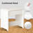 Vanity Desk With Mirror And Lights, Makeup Vanity Table Set With Charging Station & 2 Drawers And Foldable Table Extension Board, Bedroom Dressing Set With Chair, 3 Lighting Colors, White