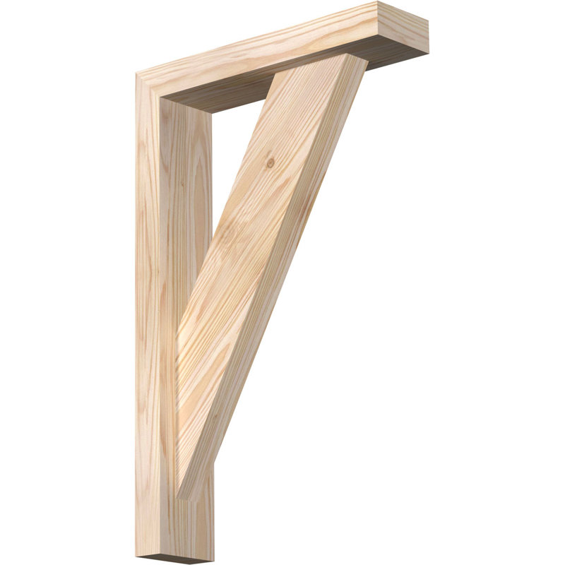 Traditional Block Bracket w/ Offset Brace, 22 x 14, 3 1/2"W Douglas Fir (Smooth)