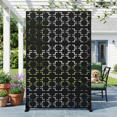 Metal Privacy Screen Fence Panel Square Pattern